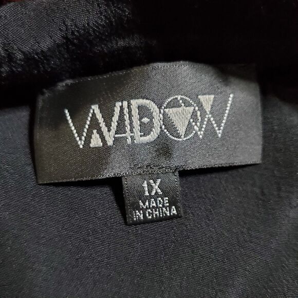 Dolls Kill Widow Gothic Maxi Skirt Size 1X Plus Gauzy Lace Up High Slit Womens - Picture 9 of 11